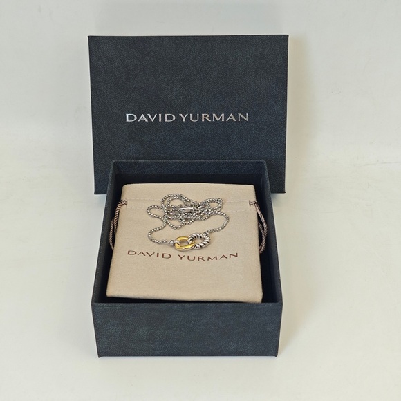 David Yurman Silver and Gold Necklace - Picture 3 of 9